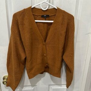 Burnt orange cropped cardigan